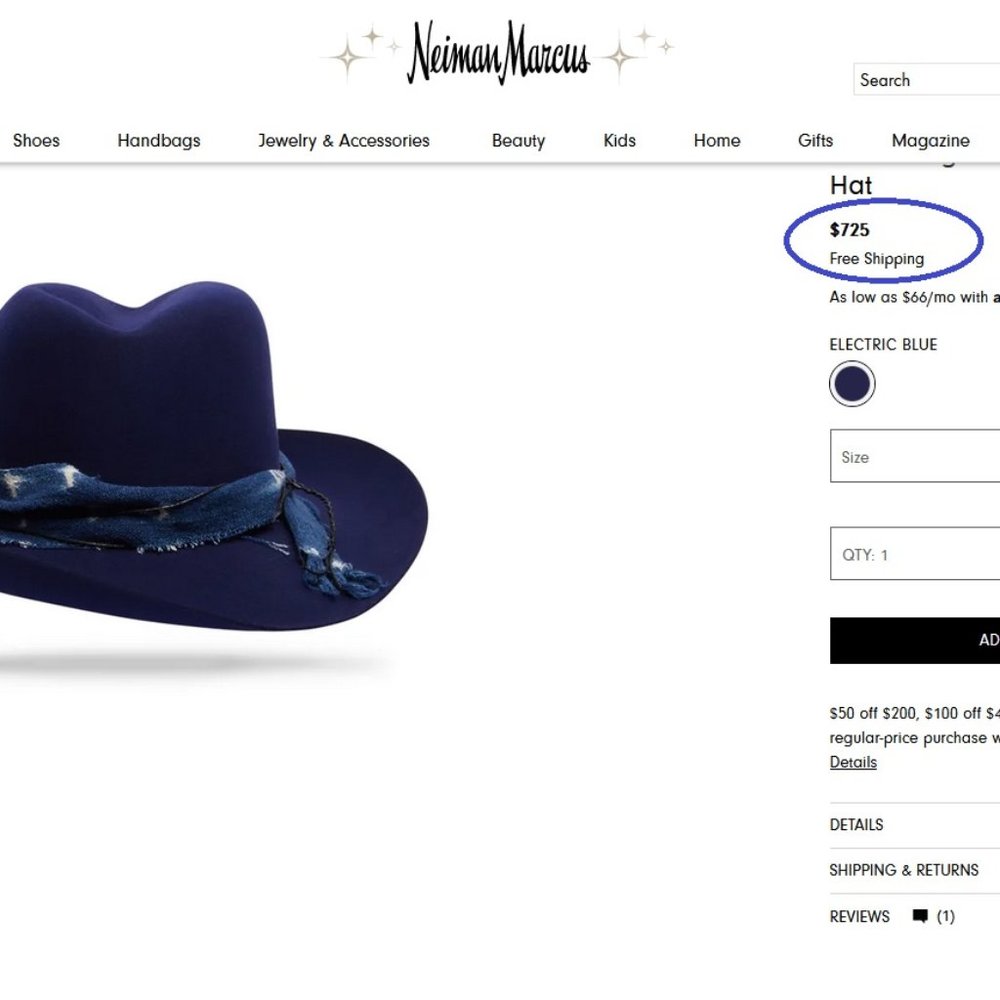 Worth & Worth Vagabond Felt Fedora Hat in Electric Blue - NWOT - Picture 9 of 16